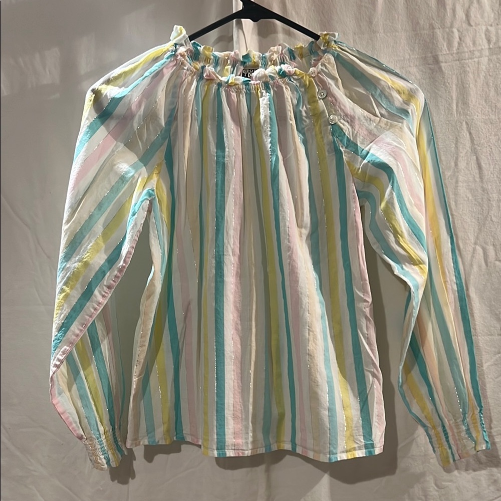 Bonton Striped Multicolor Long Sleeve Blouse